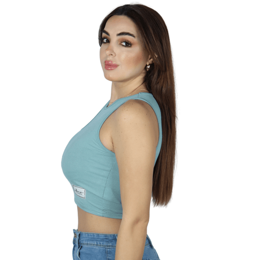 SHEIN Shein Womens Tops S / Green SHEIN -  Perforated Sheer Casual Top