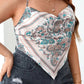 SHEIN Shein Womens Tops XXL / Multi-Color SHEIN - Plus Tied Backless Hanky Hem Paisley Print Tank Top