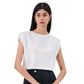 SHEIN Shein Womens Tops M / White SHEIN - Polyester Rolled Sleeve T-Shirt