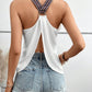 SHEIN Shein Womens Tops M / White SHEIN - Print Split Back Tank Top Graphic Tees Women Tops