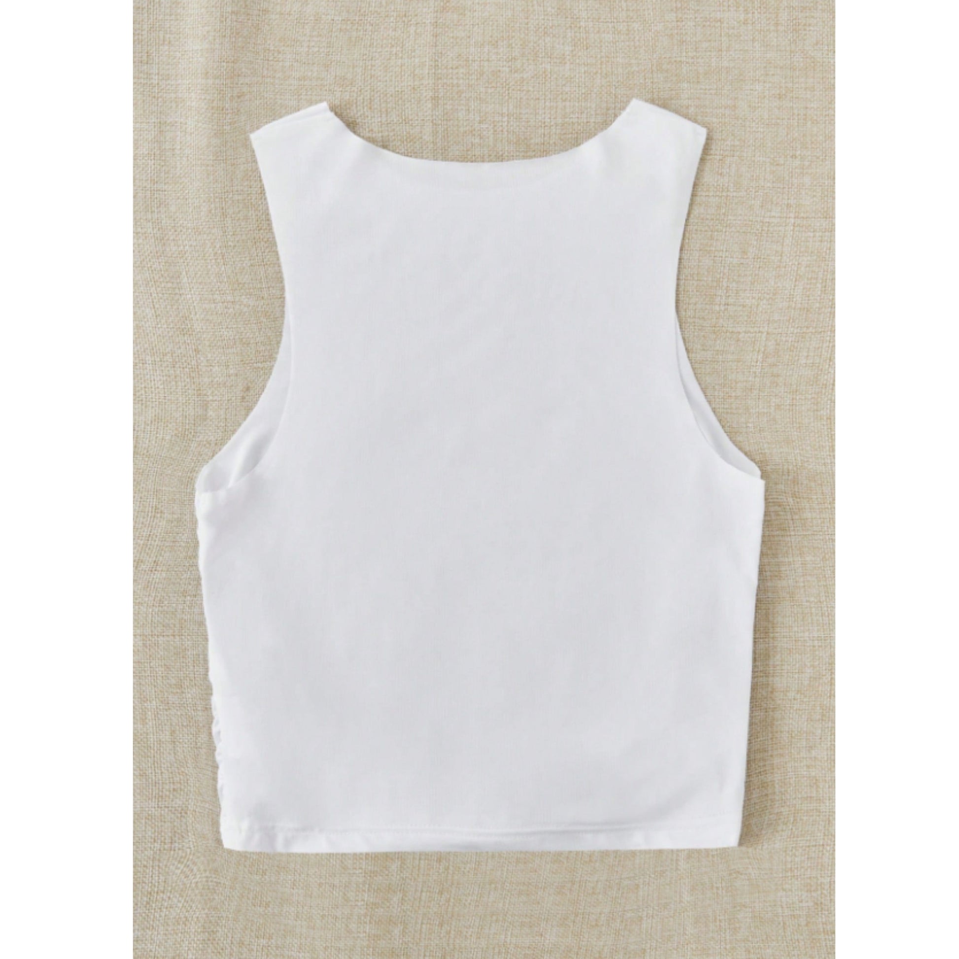 SHEIN Shein Womens Tops L / White SHEIN - r Solid Color Crop Tank Top