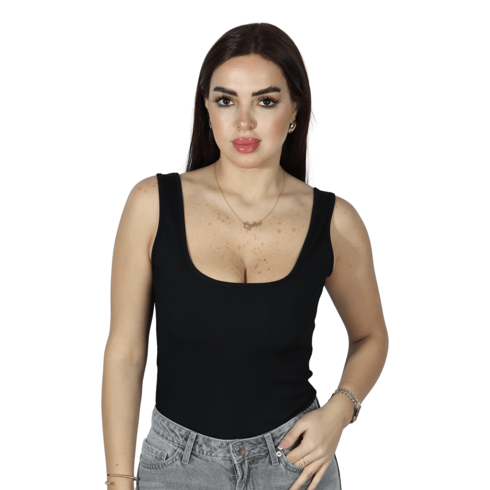 SHEIN Shein Womens Tops M / Black SHEIN - Ribbed plain simple body suit