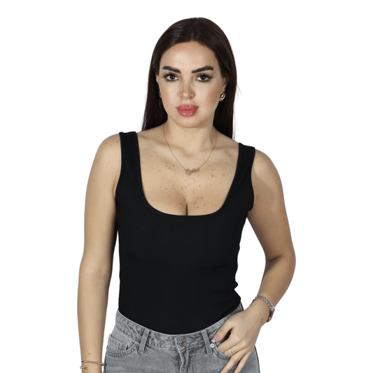SHEIN Shein Womens Tops M / Black SHEIN - Ribbed plain simple body suit