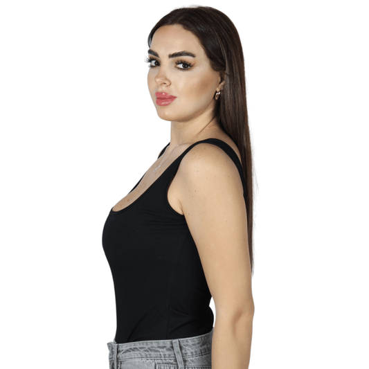 SHEIN Shein Womens Tops M / Black SHEIN - Ribbed plain simple body suit