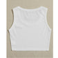 SHEIN Shein Womens Tops Petite XS / White SHEIN - Ribbed round neck tank top