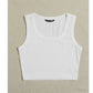 SHEIN Shein Womens Tops Petite XS / White SHEIN - Ribbed round neck tank top