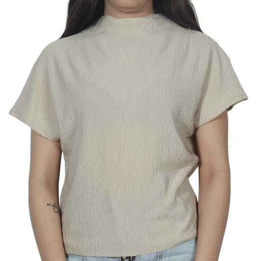 SHEIN Shein Womens Tops S / Beige SHEIN - Ribbed T-shirt