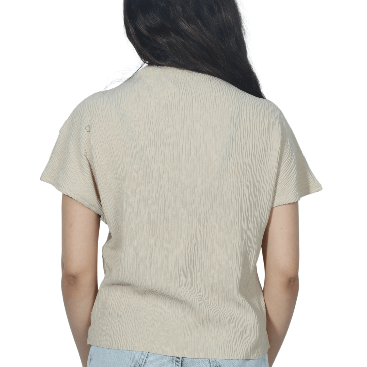 SHEIN Shein Womens Tops S / Beige SHEIN - Ribbed T-shirt