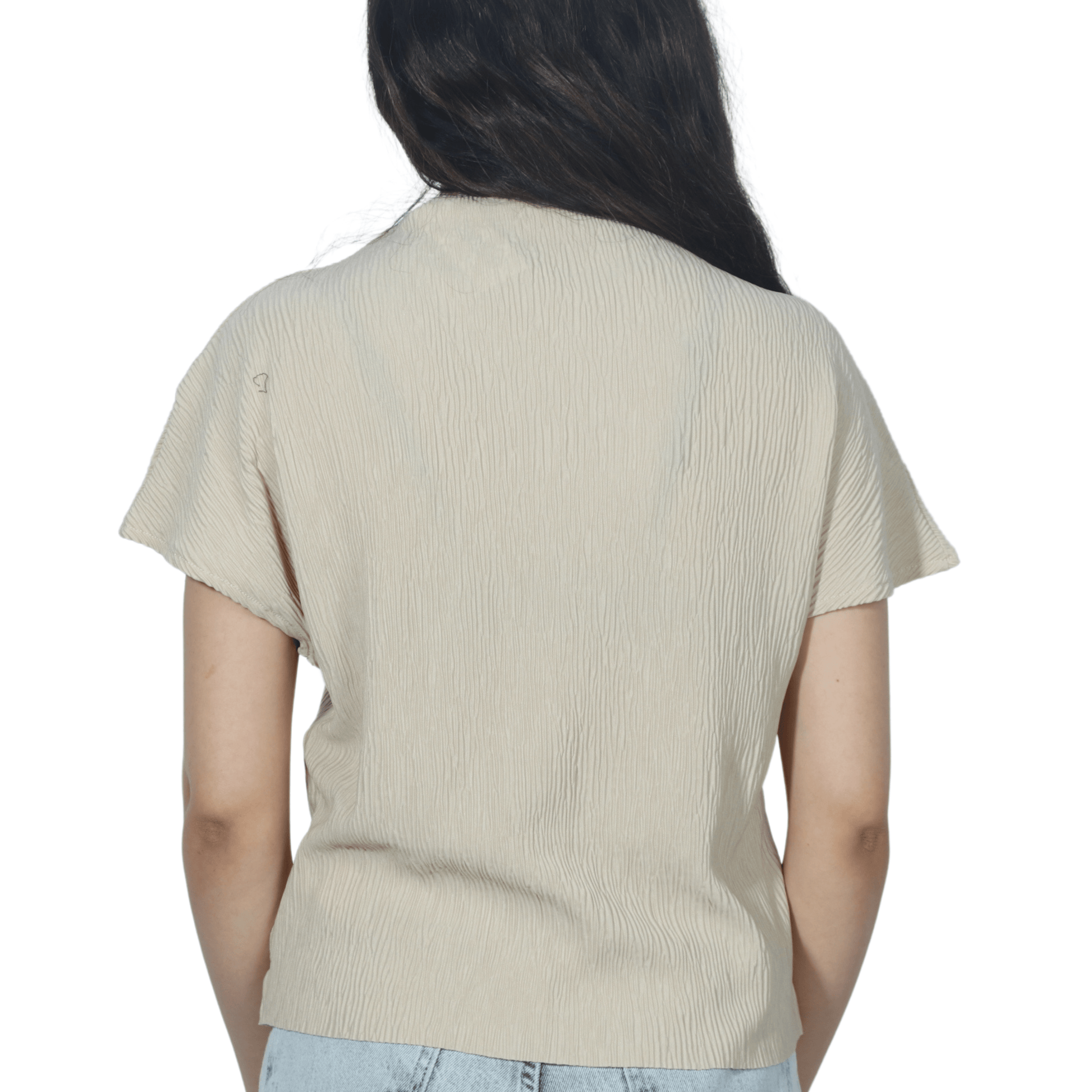 SHEIN Shein Womens Tops S / Beige SHEIN - Ribbed T-shirt
