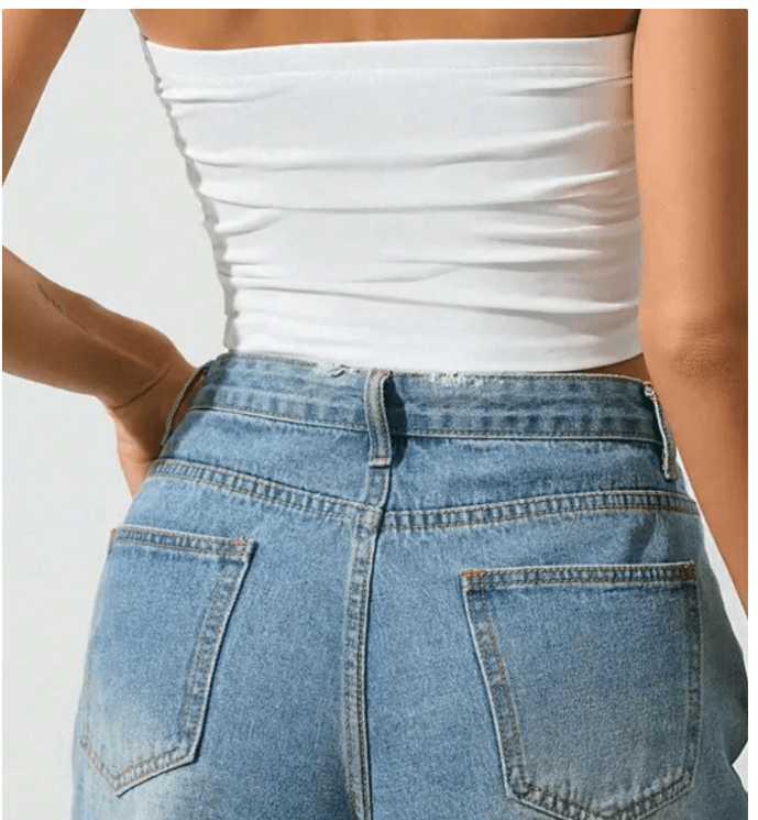 SHEIN Shein Womens Tops XS / White SHEIN - Rushed Crop Top