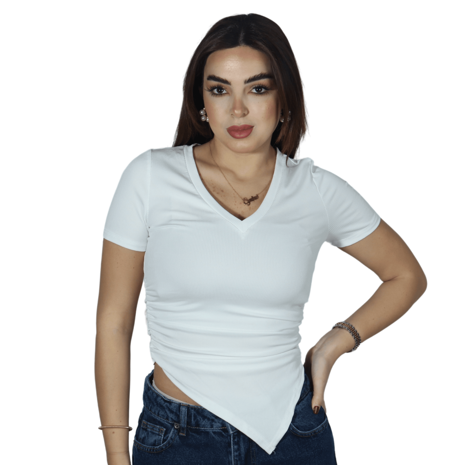 SHEIN Shein Womens Tops S / White SHEIN - Rushed Design Tank Top