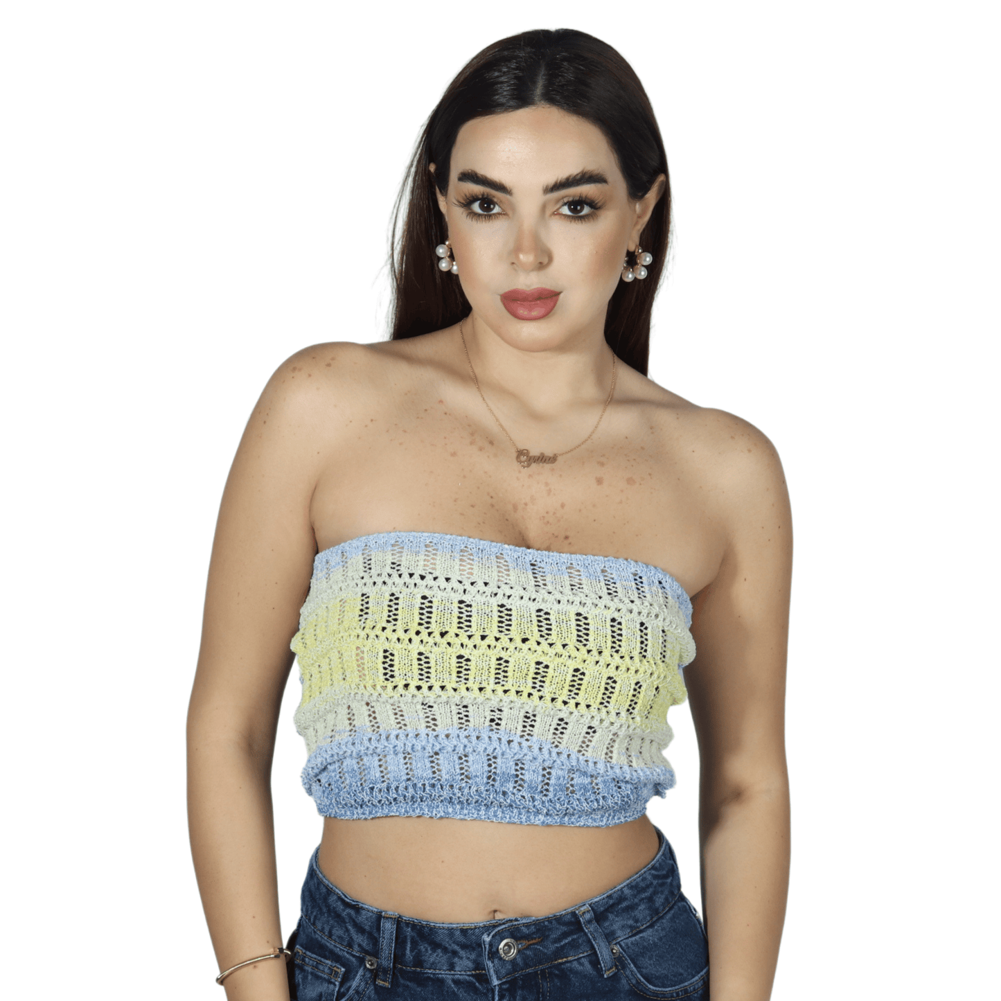 SHEIN Shein Womens Tops M / Multi-Color SHEIN - Sexy Off Shoulder Crop Top