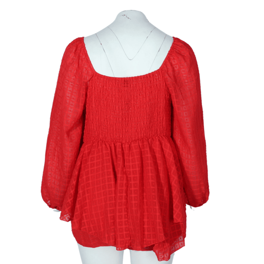 SHEIN Shein Womens Tops XXL / Red SHEIN - Sheer Textured Design Top