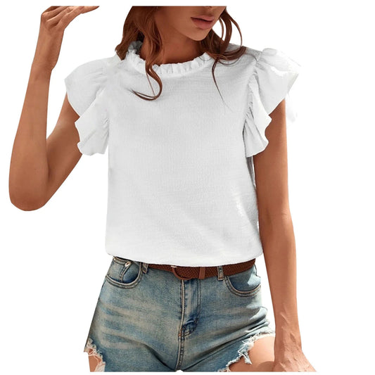SHEIN Shein Womens Tops S / White SHEIN - Short Sleeve Shirt