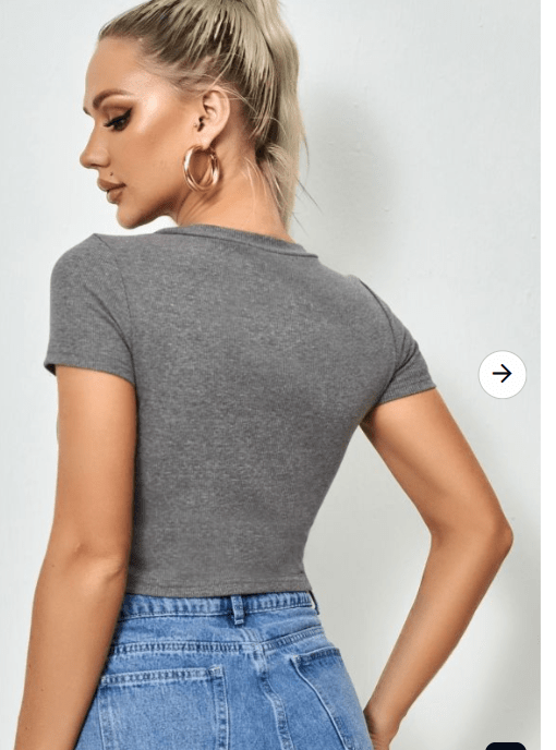 SHEIN Shein Womens Tops XS / Grey SHEIN - Short Sleeve T-shirt