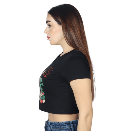 SHEIN Shein Womens Tops S / Black SHEIN -  Short Sleeves Printed Design Tank Top