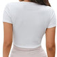 SHEIN Shein Womens Tops S / White SHEIN -  Short SleevesTwist Front Short Sleeve Crop Top