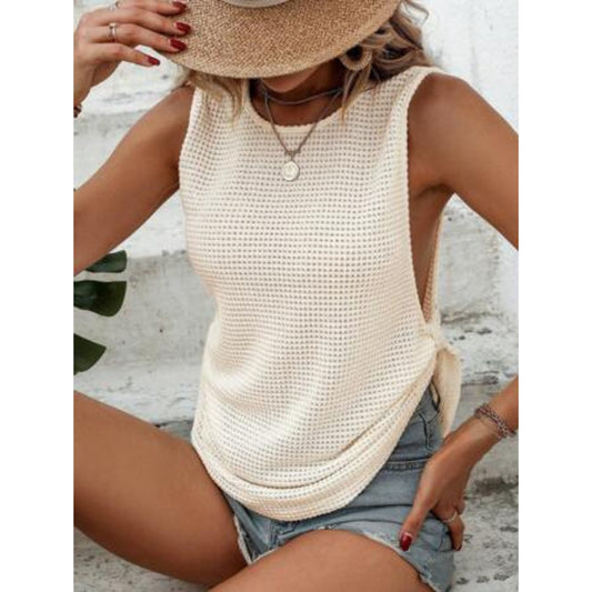 SHEIN Shein Womens Tops M / Off-White SHEIN - Sleeveless Knit Tank Top