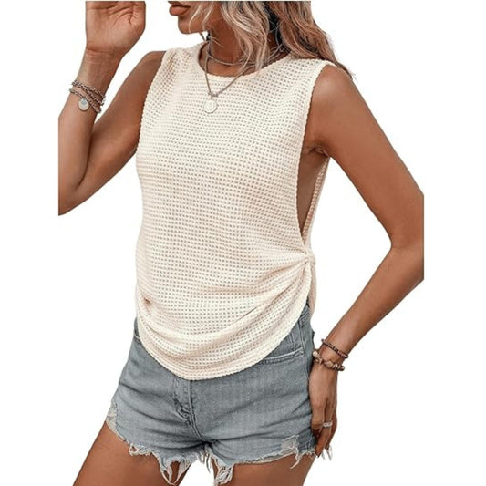 SHEIN Shein Womens Tops M / Off-White SHEIN - Sleeveless Knit Tank Top