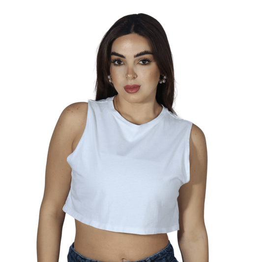 SHEIN Shein Womens Tops S / White SHEIN - Sold Color Crop Top