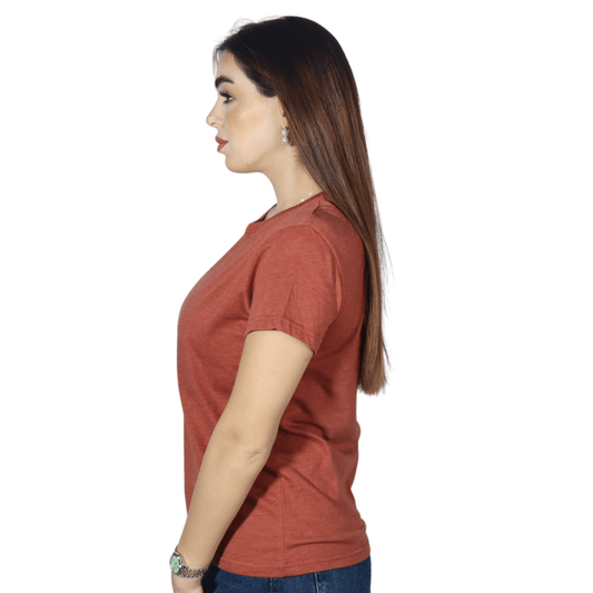 SHEIN Shein Womens Tops M / Brown SHEIN - Sold Color T-Shirt