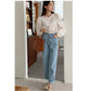 SHEIN Shein Womens Tops L / White SHEIN - Solid Color Puff Sleeve Daily Blouse