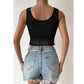SHEIN Shein Womens Tops M / Black SHEIN - Tassel Trim Waffle Knit Tank Top