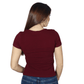SHEIN Shein Womens Tops S / Burgundy SHEIN - Texture  Design Short Sleeves