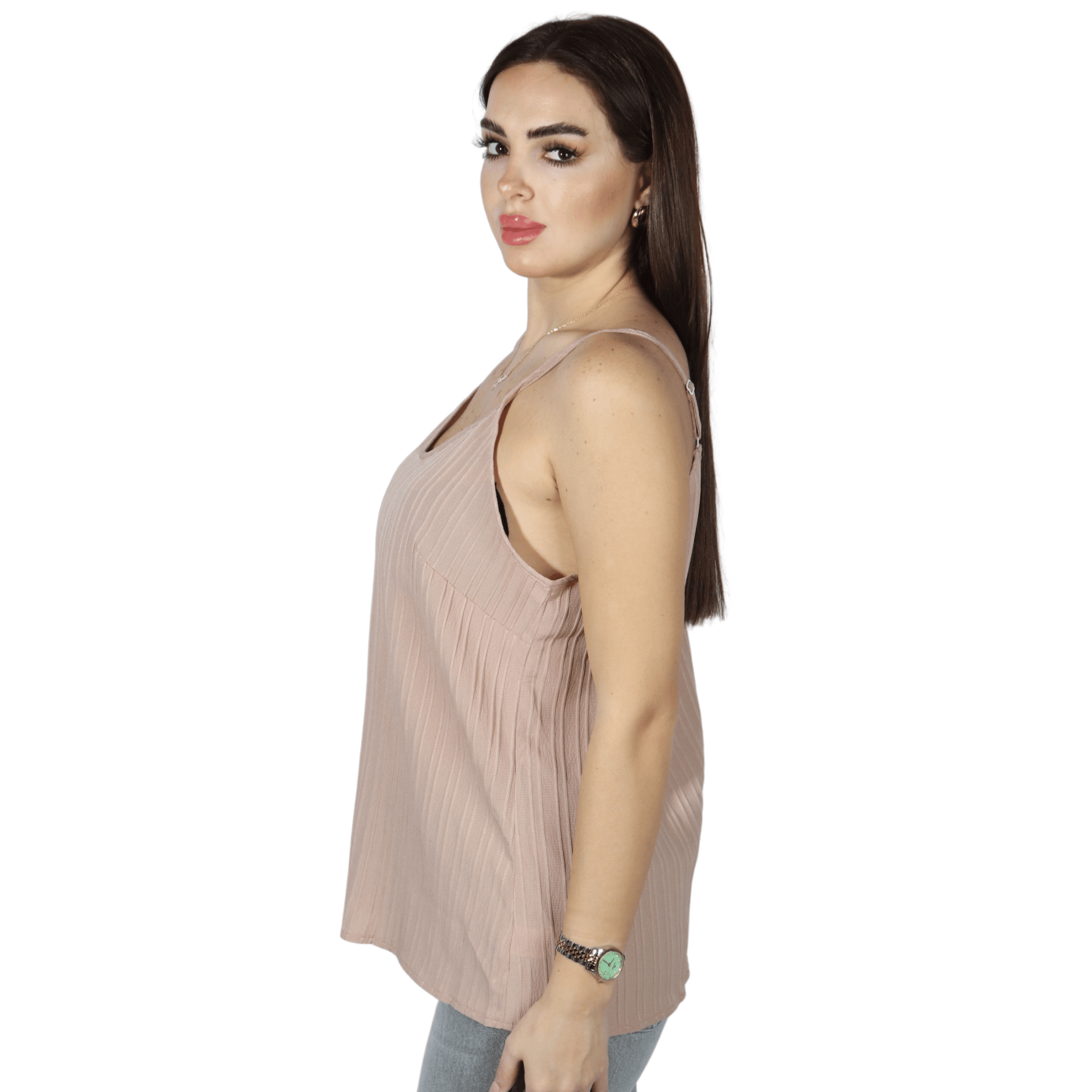 SHEIN Shein Womens Tops XL / Beige SHEIN - Texture  Sleeveles Tank Top