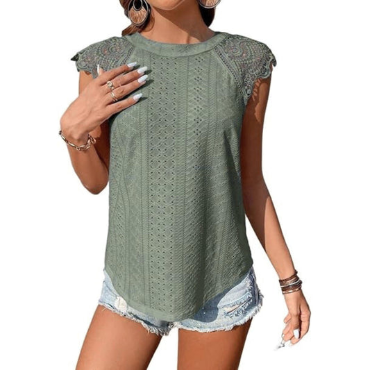 SHEIN Shein Womens Tops L / Green SHEIN - Textured blouse