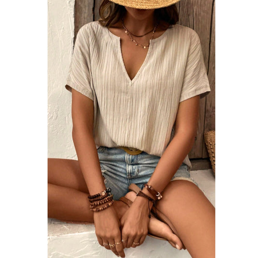 SHEIN Shein Womens Tops XL / Beige SHEIN - Textured design v neck design