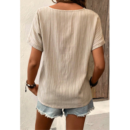 SHEIN Shein Womens Tops XL / Beige SHEIN - Textured design v neck design