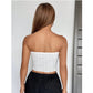 SHEIN Shein Womens Tops S / White SHEIN - Textured rushed side crop top