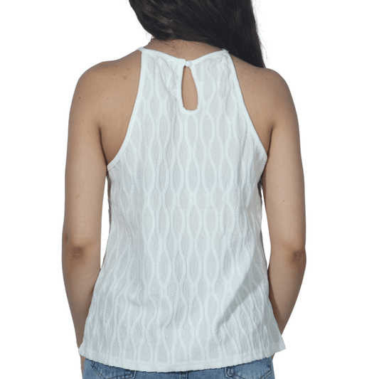 SHEIN Shein Womens Tops M / White SHEIN - Textured simple geometric tank top