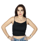 SHEIN Shein Womens Tops Petite XS / Black SHEIN - Thin Straps Solid Crop Top