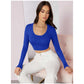 SHEIN Shein Womens Tops M / Blue SHEIN - U neck crop top