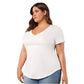 SHEIN Shein Womens Tops XL / White SHEIN - V-Neck Cotton T-Shirt