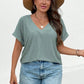 SHEIN Shein Womens Tops L / Green SHEIN -  Women's V-Neck Knitted Casual Batwing Sleeve Blouse