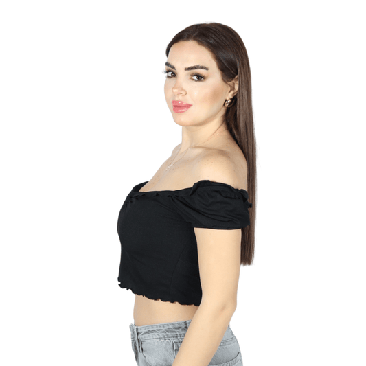 SHEIN Shein Womens Tops M / Black SHEINb - Off Shoulder Crop Top