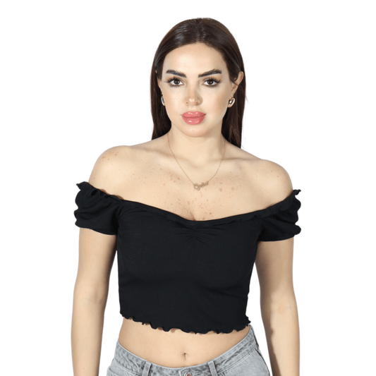 SHEIN Shein Womens Tops M / Black SHEINb - Off Shoulder Crop Top