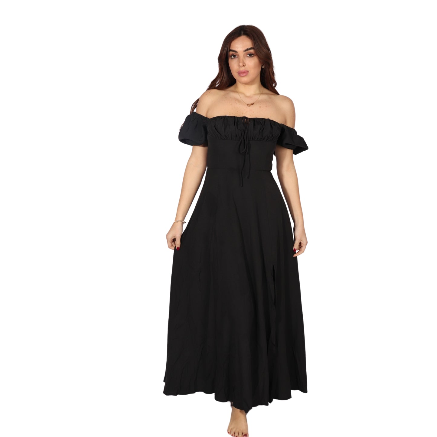 SHEIN - Classic peasant solid long dress