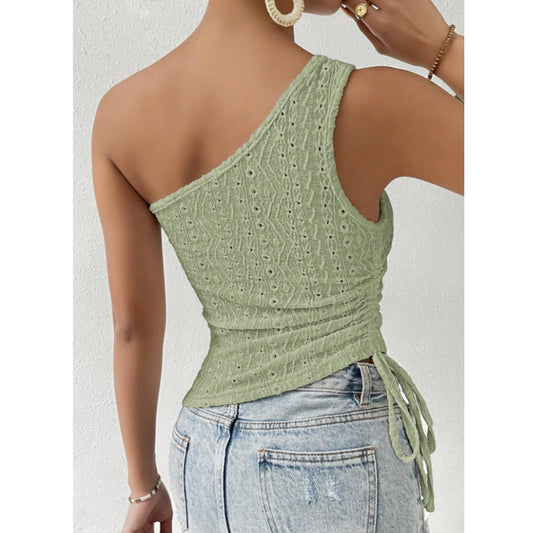 SHEIN - One shoulder textured blouse