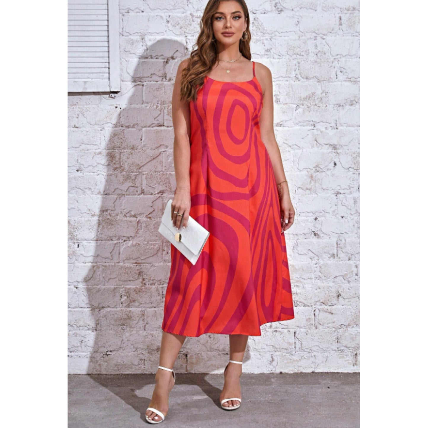 SHEIN - Swirl print long dress