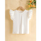 SHEIN - Solid Color Round Neck T-Shirt With Ruffle Hem