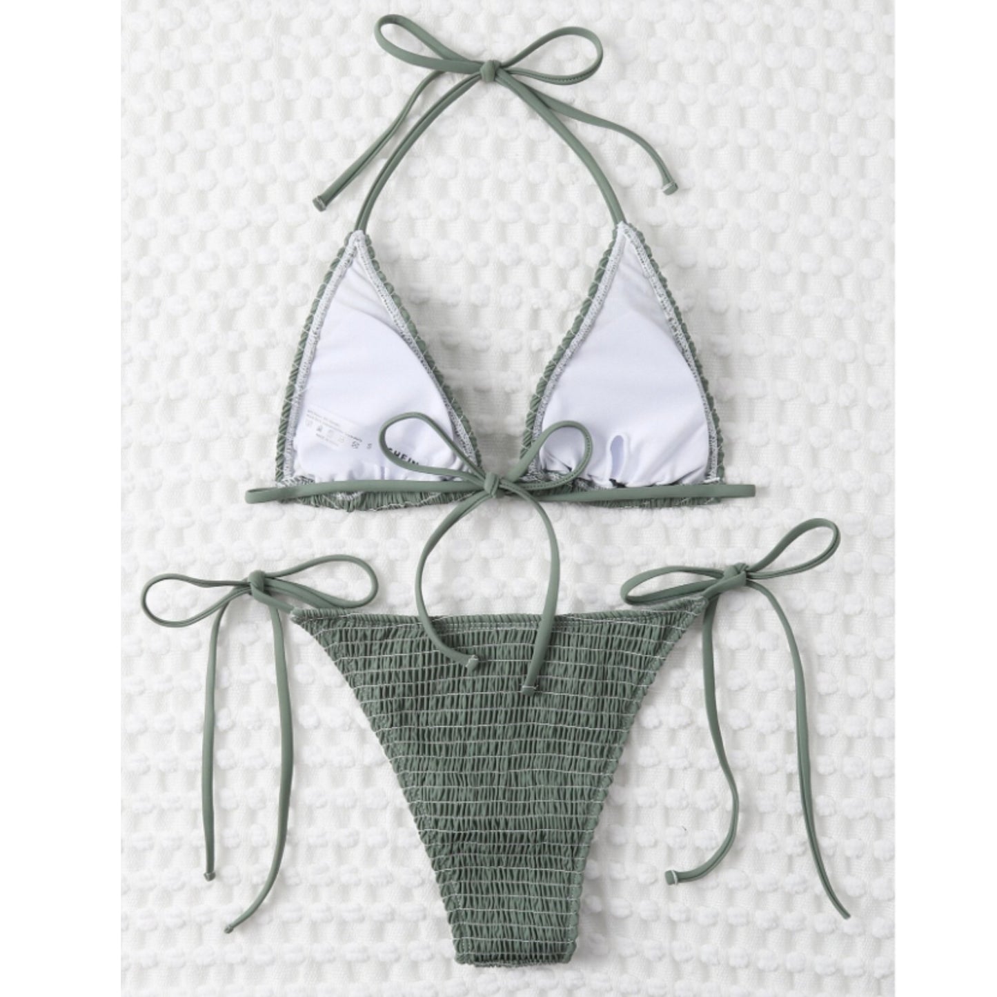 SHEIN - Textured design triangle bikini