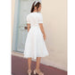 SHEIN - Frenchy Sweetheart Neck Puff midi dress