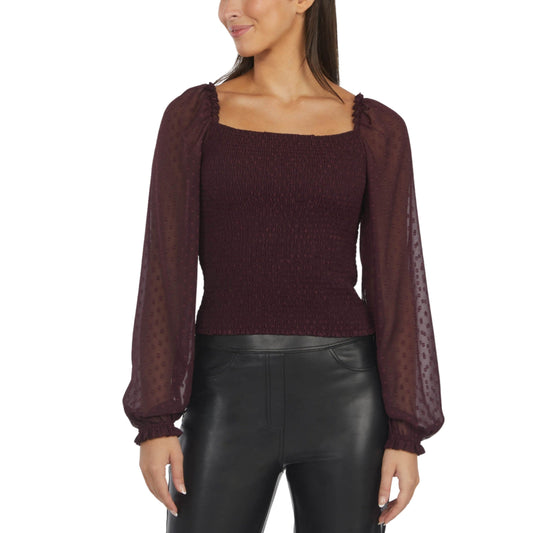 SHELLI SEGAL Womens Tops XL / Purple SHELLI SEGAL - Square Neck Blouse