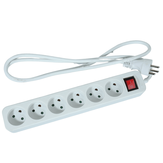 SILVER CREST Electronic Accessories White SILVER CREST - 6 socket extension lead