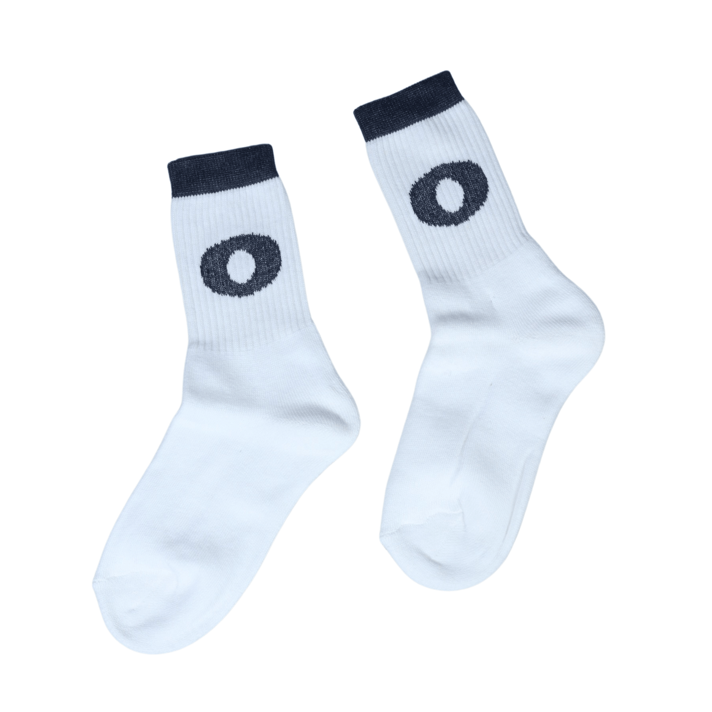 SOCKS LAND Socks 28-30 / White SOCKS LAND - Circle Embroidery High Socks