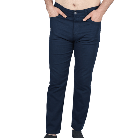 SOZMEN Mens Bottoms 36W x 32L / Navy SOZMEN - Classic Sold Color Pants